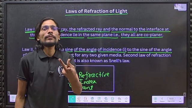 REFRACTION OF LIGHT || REFRACTIVE INDEX || CLASS-12 PHYSICS || AIM ACADEMY смотреть онлайн