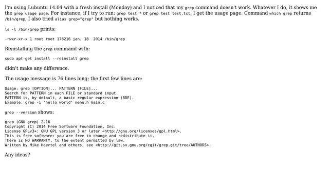Ubuntu: 'grep' command not working on Lubuntu смотреть онлайн