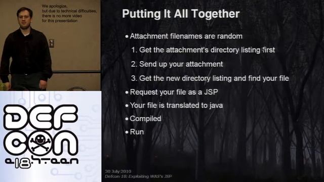 DEFCON 18: Exploiting WebSphere Application Servers JSP Engine 2/3 смотреть онлайн