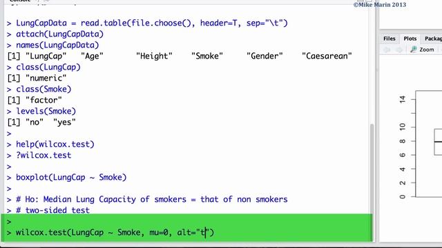 Mann Whitney U / Wilcoxon Rank-Sum Test in R | R Tutorial 4.3 | MarinStatsLectures смотреть онлайн