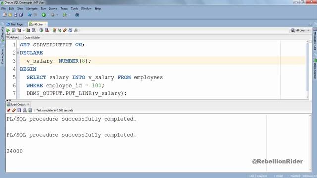 PL/SQL tutorial 3: SELECT INTO statement in PL/SQL by Manish Sharma RebellionRider смотреть онлайн