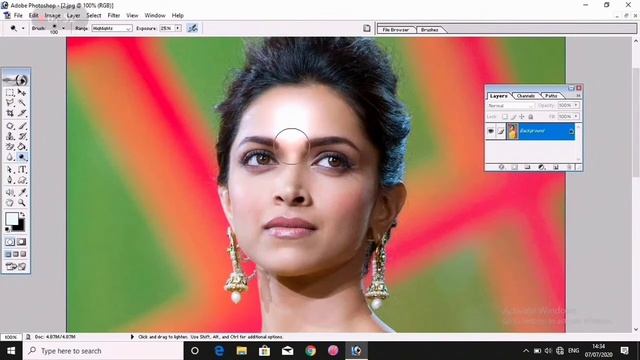 फोटोशॉप में Dodge tool का प्रयोग करना सीखे/ Photoshop me Dodge tool ka use kare смотреть онлайн