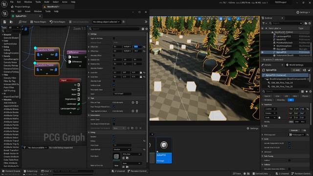 Procedural Content Generation (PCG) Генерация на SPLINE и выравнивание по LANDSCAPE смотреть онлайн
