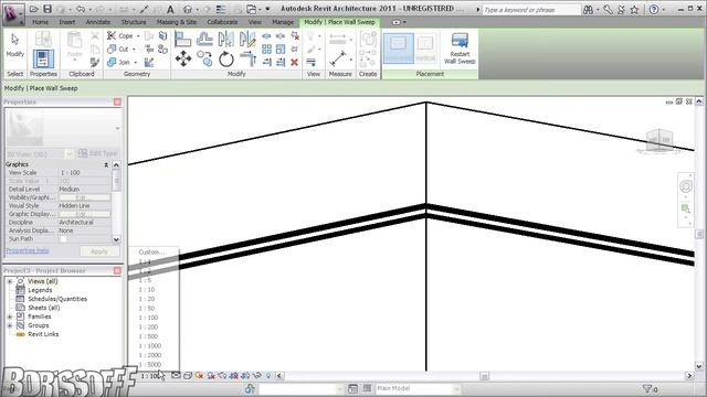 Revit 2011 - Wall Sweep смотреть онлайн
