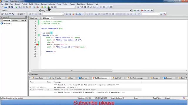 C++ programming basic part 5 / Math Functions sin cos log /Code Blocks смотреть онлайн