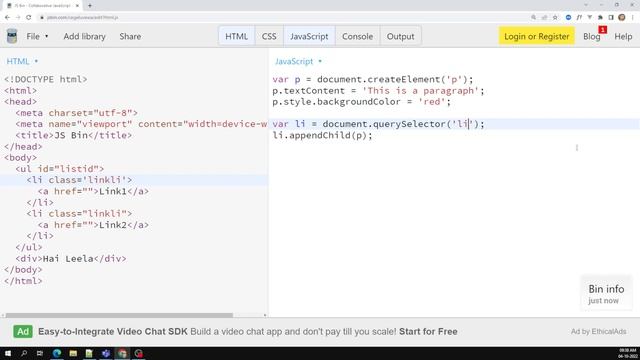 JavaScript createElement, appendChild, insertBefore & removeChild for manipulating DOM - ECMAScript смотреть онлайн