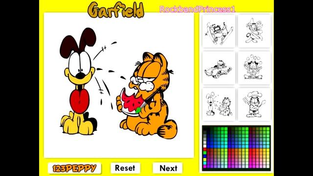 Garfield Games Online - Garfield Colouring Game - Garfield and Friends Games смотреть онлайн