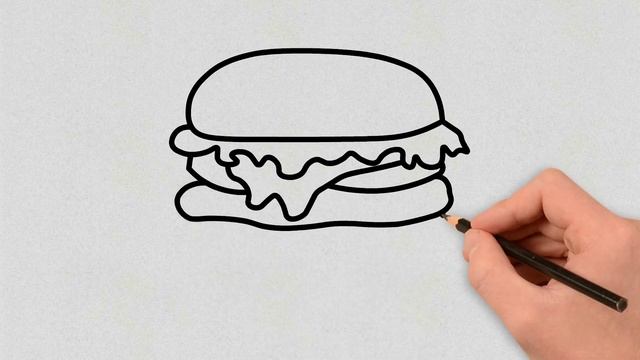 How to draw a Burger Step by Step | Easy Burger Drawing Lesson | Burger Drawing Tutorial смотреть онлайн