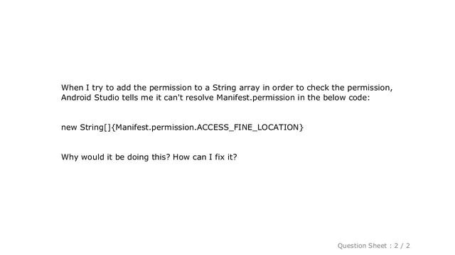 Android : Cannot resolve Manifest.permission.ACCESS_FINE_LOCATION смотреть онлайн