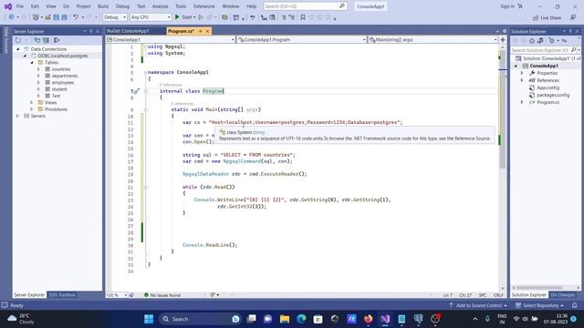 How to connect postgresql with C# смотреть онлайн
