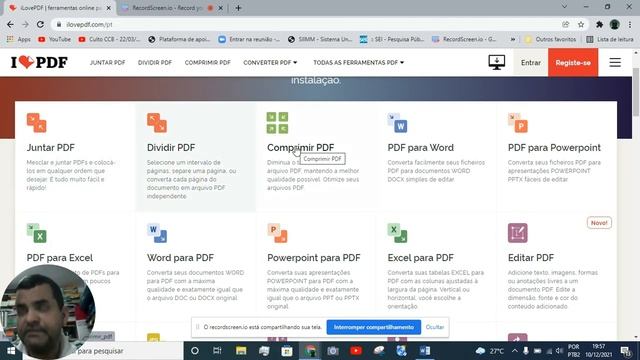 ILOVEPDF = Juntar, Separar, Comprimir, Converter Pdf Para Outros Formatos E Outros Formatos Para Pd