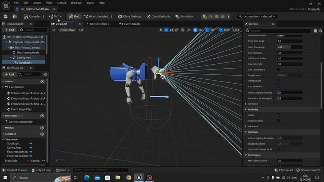 Как сделать отстающий от камеры фонарик? | Unreal Engine 5 гайд смотреть онлайн