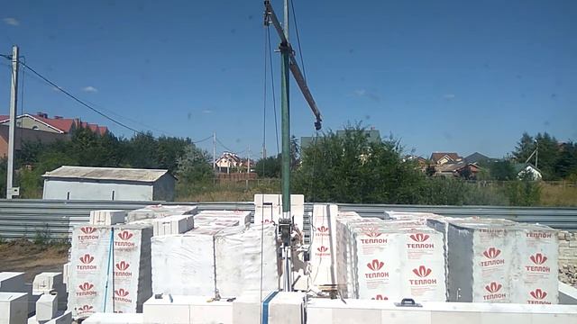 Самодельный мини кран для блоков из газо бетона