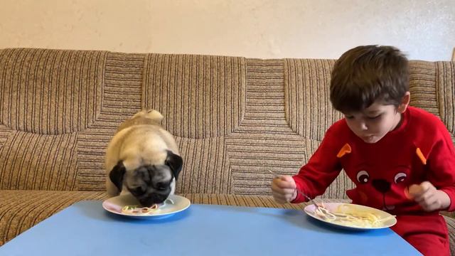 Кто быстрее съест спагетти Ярик и Шмяк ?! смотреть онлайн