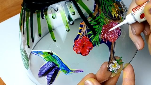 Витражная роспись: салатники "Тропики" смотреть онлайн