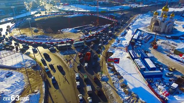 Реконструкция Московского шоссе в районе проспекта Кирова (ТЦ "Самолёт"), февраль 2016 года. смотреть онлайн