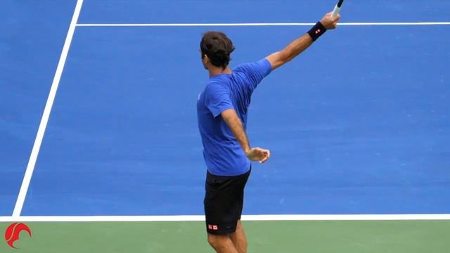 Roger Federer Backhand Slow Motion 2019 - Court Level View [Tennis One Handed Backhand Technique]