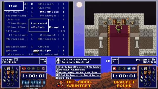 FF4FE Fabul Gauntlet Bracket Round 2: Error72 VS penguin8r смотреть онлайн