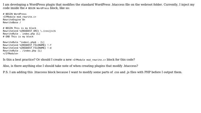 Wordpress: Modifying the default WordPress .htaccess with a plugin смотреть онлайн