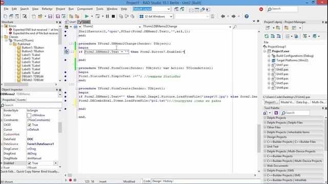 DELPHI Урок № 23 Недоступная кнопка.mp4 смотреть онлайн