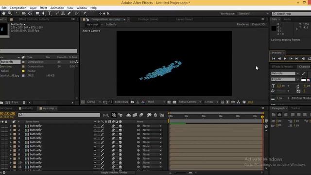 After Effect butterfly flock Effect with AEwriter.js смотреть онлайн