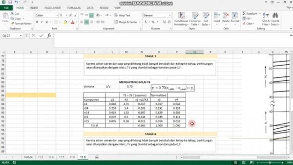 Perhitungan Manual (Excel) Example 11.9 Coulson and Richardson oleh Kelompok 7