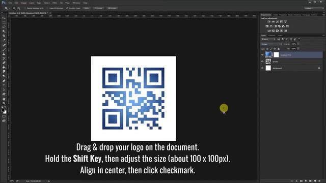 How to Add a Logo on a QR Code in Photoshop смотреть онлайн