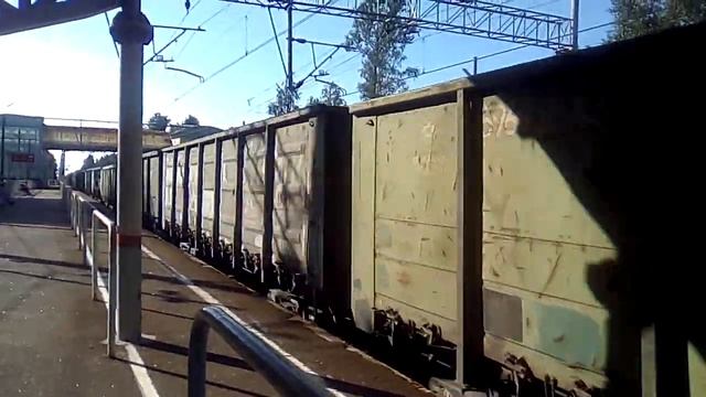 Электропоезда на железнодорожной станции Дибуны. Санкт-Петербург 09.08.2020 смотреть онлайн