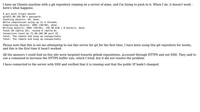 Personal git repo - "Connection reset by s on port 22", "Remote end hung up" смотреть онлайн