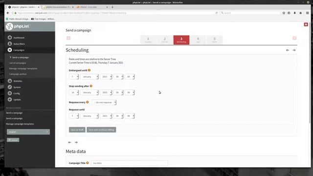 Sending a Campaign in phpList смотреть онлайн