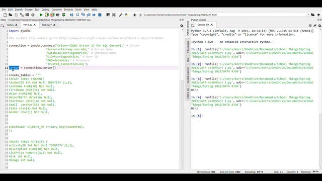 Connecting to SQL in Python смотреть онлайн