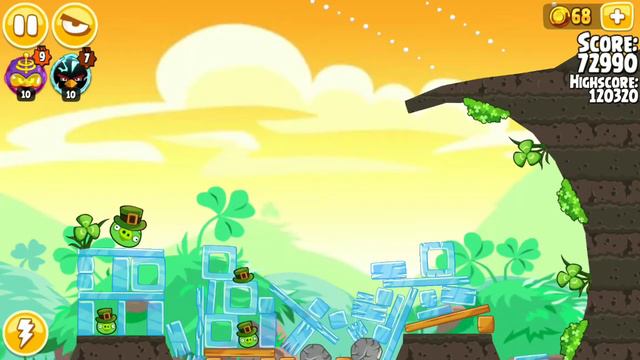 Angry Birds Seasons - Go Green, Get Lucky - Level 1-7 - 126,890 - World Record! смотреть онлайн