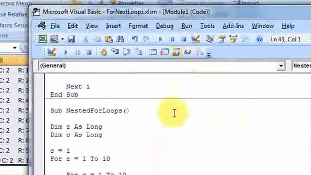 Excel VBA Nested For Loops to loop through matrix of cells - Download files at ExcelVBASql.com! смотреть онлайн