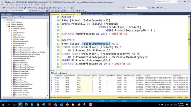 035 - Querying Data with Transact-SQL - DELETE + JOIN смотреть онлайн