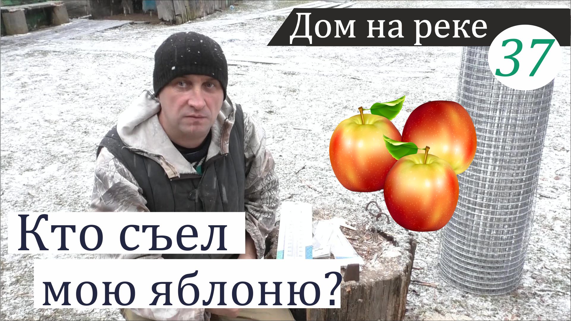 Посадка яблони и цветов в оттепель. Дом на реке, часть 37 смотреть онлайн