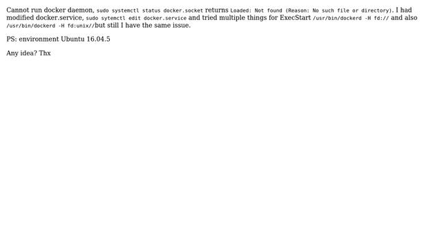 Unix & Linux: Unit docker.socket not found смотреть онлайн
