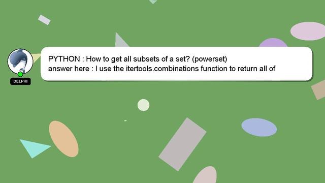 PYTHON : How to get all subsets of a set? (powerset) смотреть онлайн