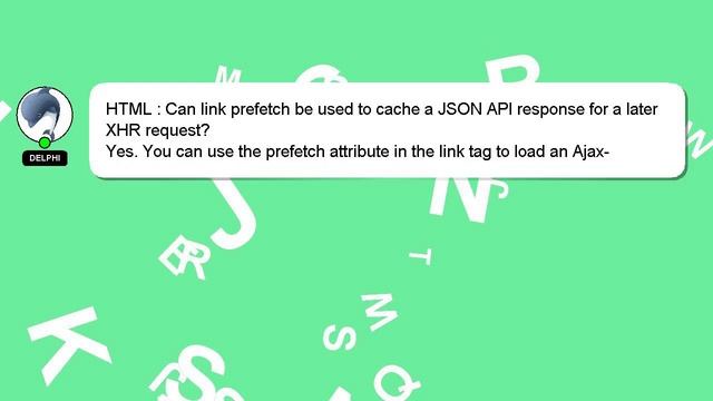 HTML : Can link prefetch be used to cache a JSON API response for a later XHR request? смотреть онлайн