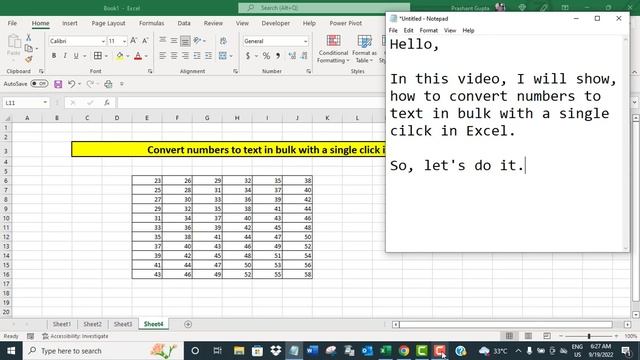 Convert numbers to text in bulk with a single click in Excel смотреть онлайн