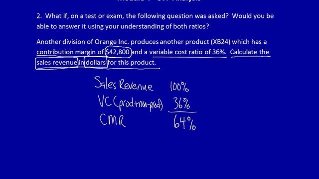 Module 4, M4-2, Contribution Margin and Variable Cost Ratios смотреть онлайн
