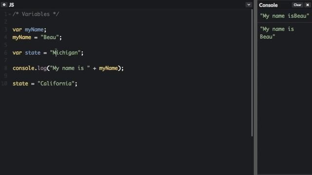 Variables - Beau teaches JavaScript смотреть онлайн