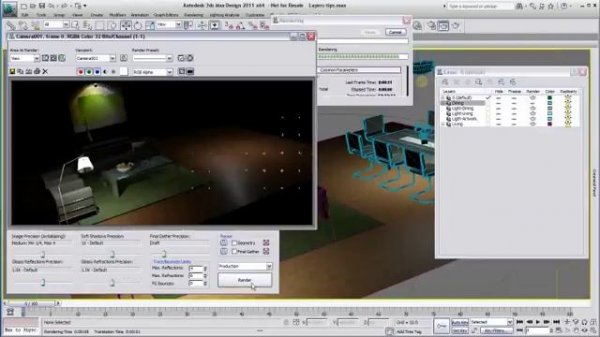 Using 3ds Max Design layer manager
