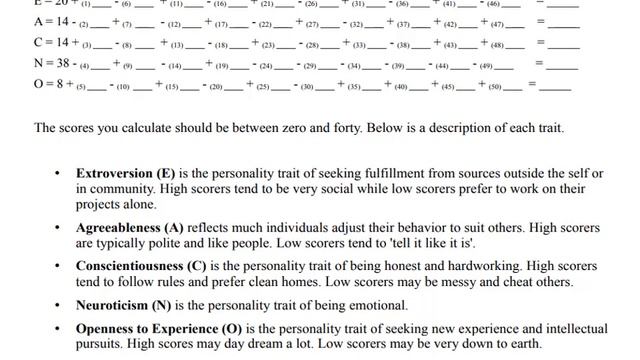 Big Five Personality Test Scoring and Interpretation смотреть онлайн