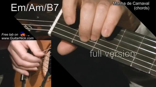 MANHA DE CARNAVAL (chords): Guitar lesson + TAB by GuitarNick смотреть онлайн