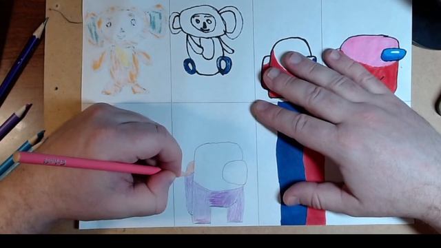 How to draw Among As step by step easily draw Among As with ASMR pencils смотреть онлайн