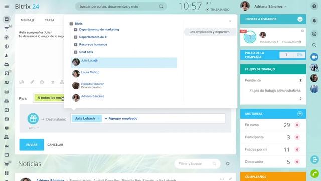 Intranet Social - Apreciaciones en el flujo de noticias | Bitrix24 смотреть онлайн