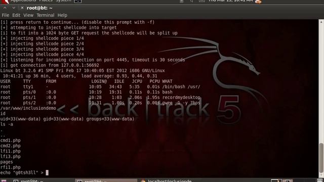 HTTP GET PHP Command Injection Demo - Using GWEE to get a reverse shell 1 смотреть онлайн