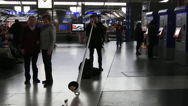 チューリッヒ中央駅でアルプホルンの演奏　Alphorn 2016 1124 смотреть онлайн