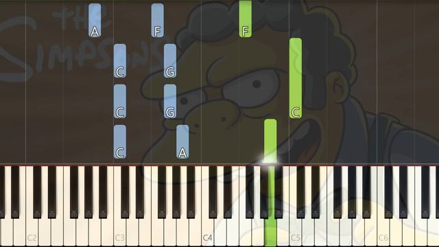 Learn How To Play The Simpsons Flaming Moe's On Piano смотреть онлайн