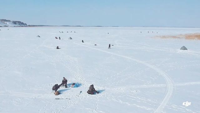 Зимняя рыбалка, сьемка с dji spark смотреть онлайн